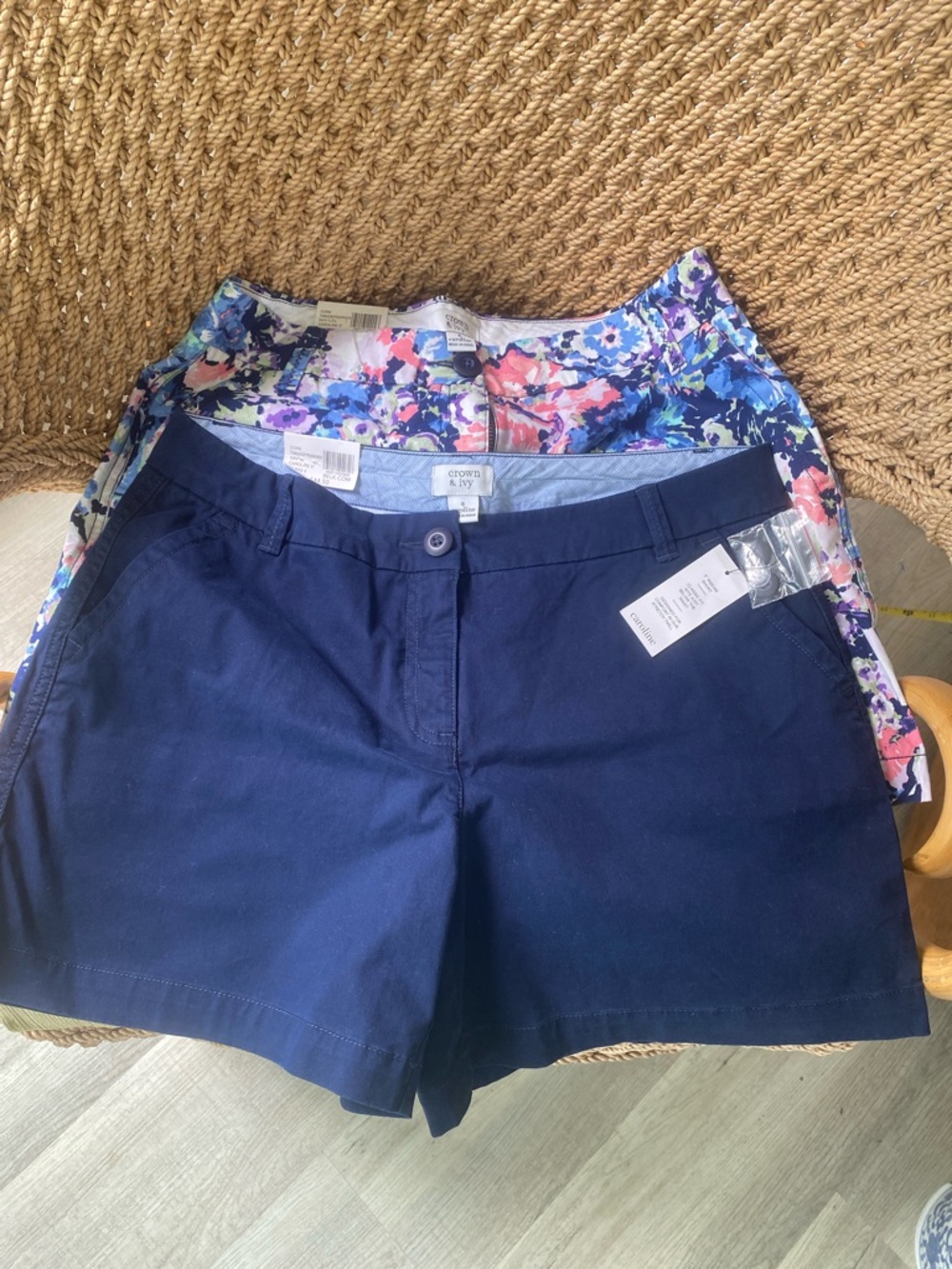 2 Pair Crown & Ivy “Caroline” Cotton-Blend Women's Shorts. New with Tags.